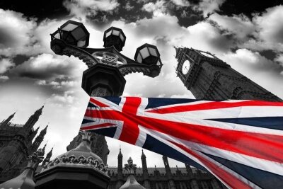 Фотообои флаг Великобритании на фоне Биг-Бена