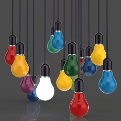 Фотообои цветные лампочки
